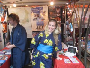 JETAA stall at Japan Matsuri Ed and Vanessa