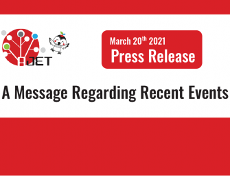[March 20th 2021] Press Release – A Message Regarding Recent Events