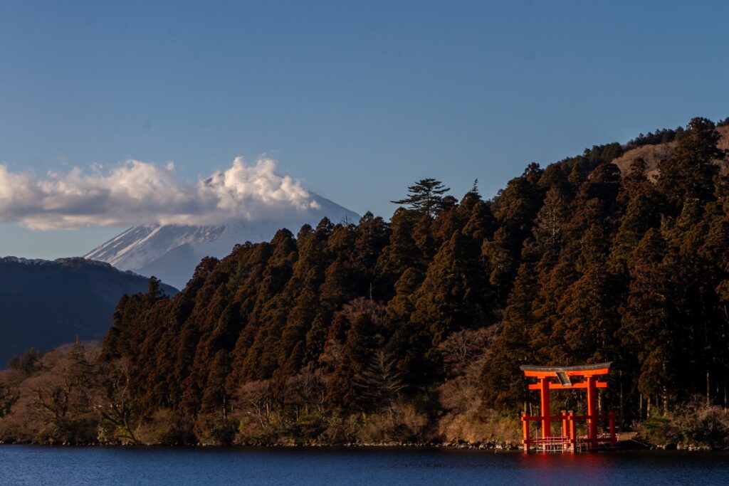 birds eye photography of mountain. Hakone Japan