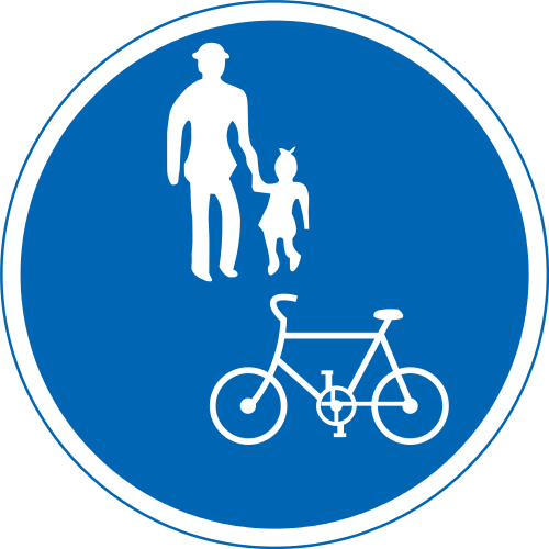 Pedestrians & bicycles only sign